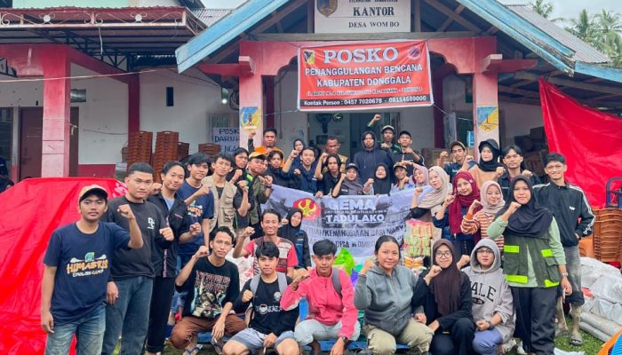 GEMA Tadulako Galang Dana dan Turun Langsung Bantu Korban Banjir di Desa Wombo Donggala