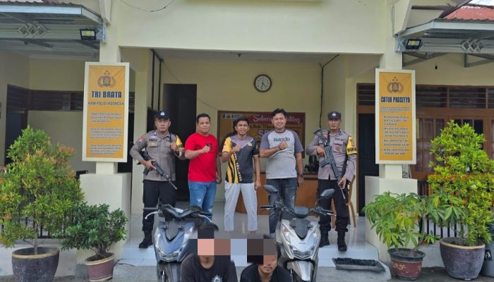 Polsek Tawaeli Tangkap Dua Pelaku Curanmor, Terlibat di 8 Lokasi