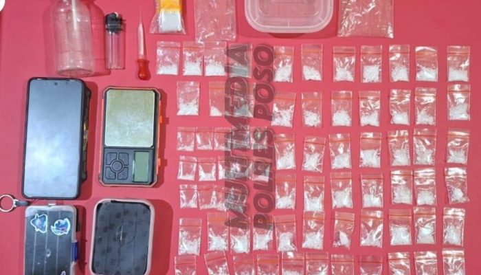 Ringkus Residivis Narkoba, Polres Poso Amankan 71 Paket Sabu