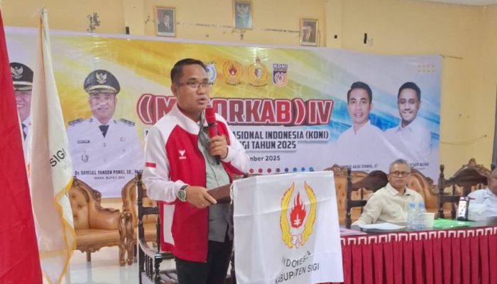 Wabup Sigi Samuel Yansen Pongi Nahkodai KONI Sigi 2025-2030