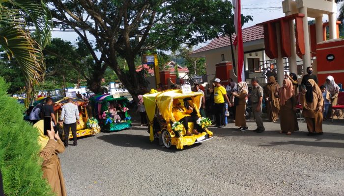 Semarak HUT ke-22 Kabupaten Touna, Pemkab Gelar Pawai Bentor
