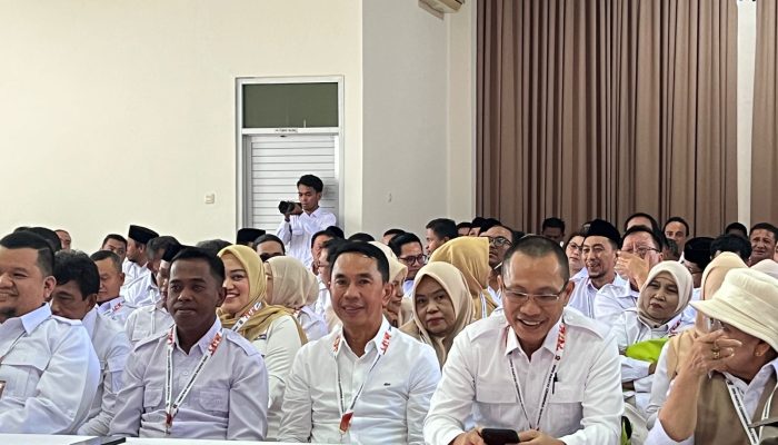 Longki Sambut Irwan Lapatta di Rakerda Gerindra Sulteng, Tegaskan Penguatan Struktur