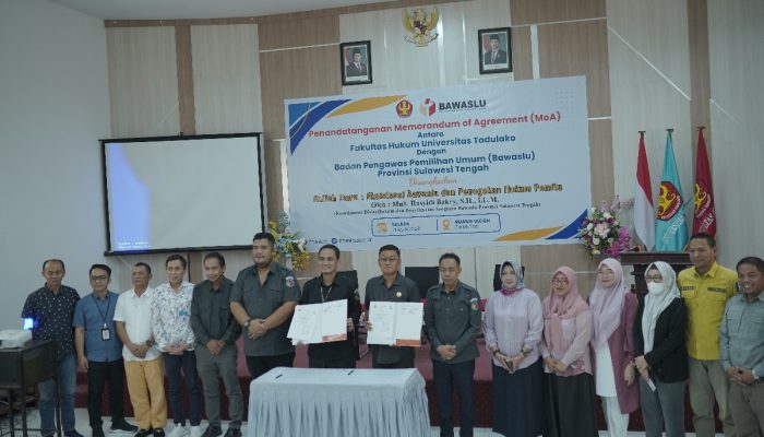 Teken MoA, FH Untad dan Bawaslu Sulteng Bangun Laboratorium Kepemiluan