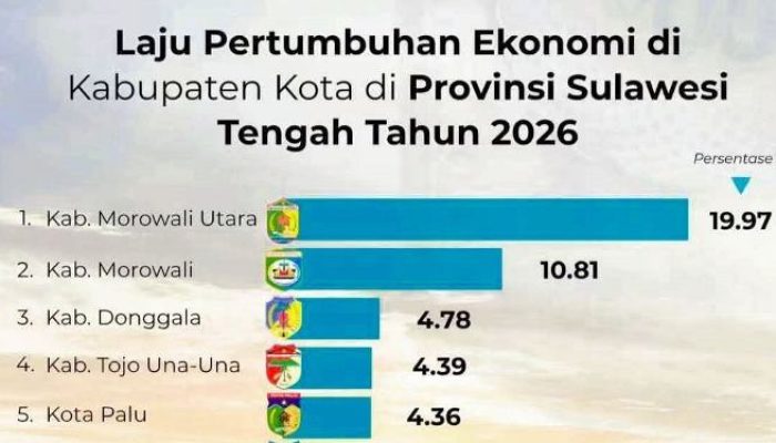 Pertumbuhan Ekonomi Touna Capai 4,39 Persen, Lampaui Kota Palu