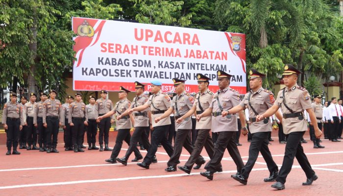 Mutasi Besar di Jajaran Polresta Palu, Sejumlah Kapolsek Bergeser