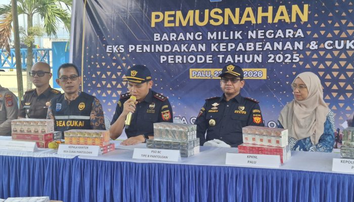Bea Cukai Pantoloan Musnahkan 4,6 Juta Batang Rokok Ilegal dan Ratusan Ball Pakaian Bekas