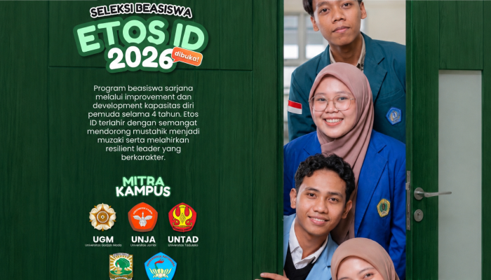 Untad Kembali Dipercaya Jadi Mitra Etos ID, Pendaftaran Beasiswa Ditutup 10 Juni