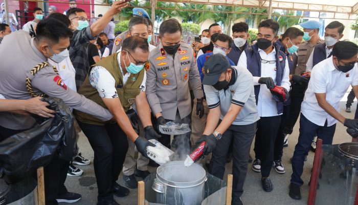 Polda Sulteng Musnahkan 19 Kilogram Sabu, Ungkap 368 Kasus Narkoba dalam Enam Bulan
