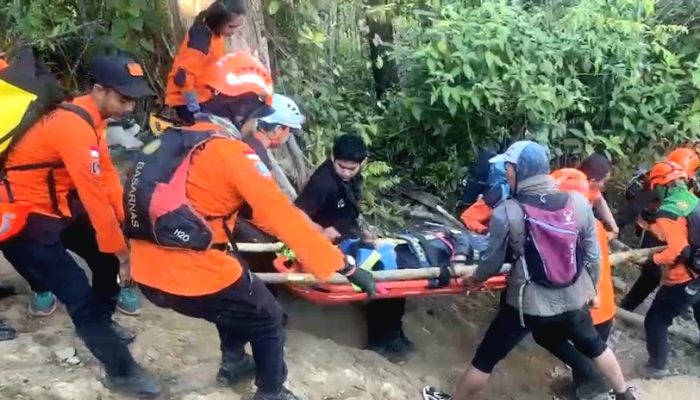 Basarnas Makassar Evakuasi Pendaki Cedera Akibat Terjatuh dari Hammock di Gunung Bulu Baria