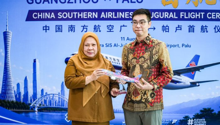 Wagub Reny Sambut Penerbangan Perdana China Southern Airlines, Palu-Guangzhou Resmi Terhubung Langsung