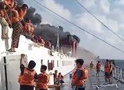 Kapal Mutiara Sentosa 2 rute Surabaya-Makassar Terbakar di Laut Jawa