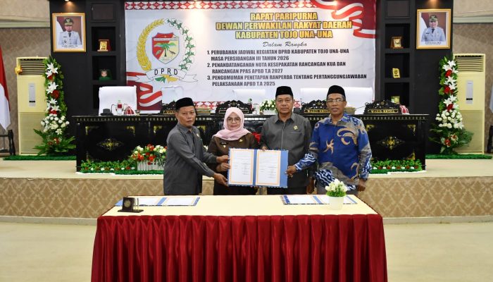 Paripurna DPRD Touna Bahas KUA-PPAS APBD 2027 hingga Pertanggungjawaban APBD